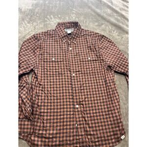 Duluth Trading Co Mens Long Sleeve Gingham‎ Plaid Button Up Shirt Size L